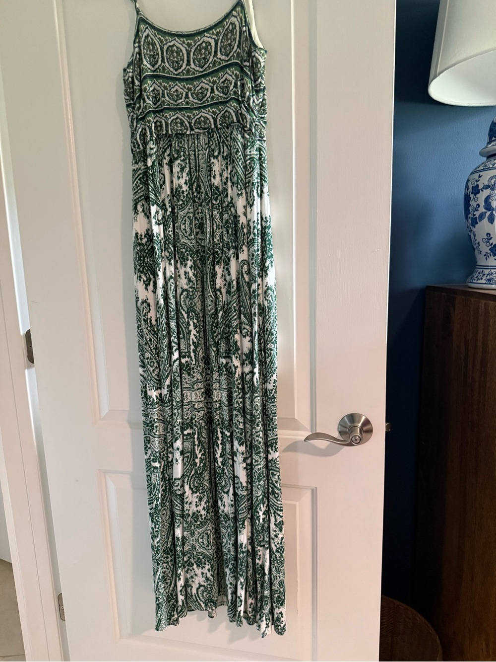 Moulinette Soeurs Anthropologie Green Paisley Maxi Dress Size M - Picture 8 of 12